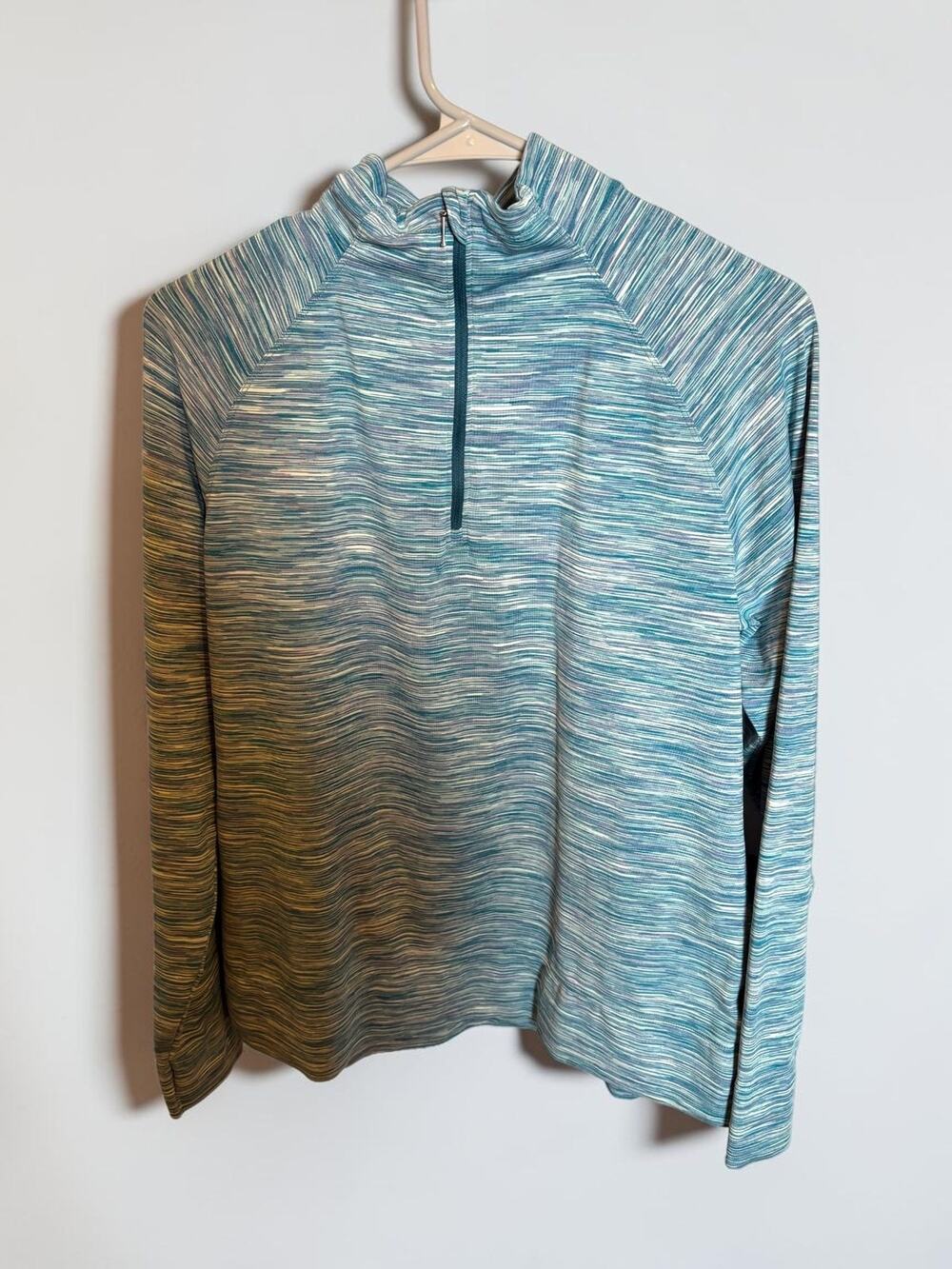 Merrell Quarter Zip Athleisure Space Dye Sz XL Blue Teal Stand Collar